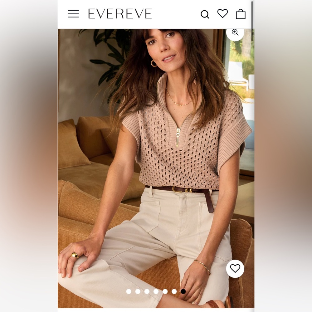 Evereve Cream Cora subtle barrel jeans